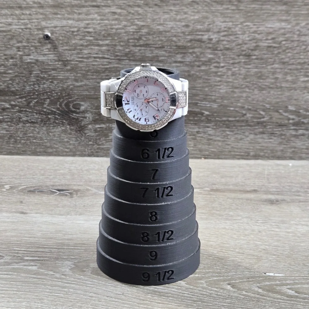 GUESS Women's Watch 40mm White Dial White Resin Crystal Accent Needs Service
